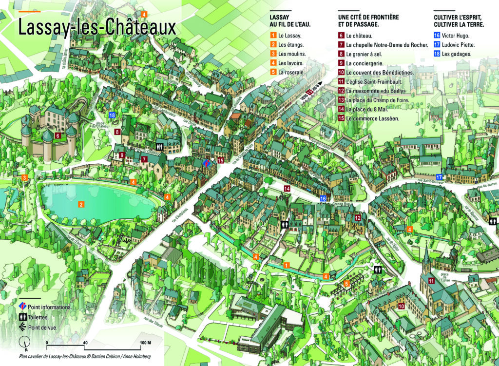Lessay Map Plan cavalier - Lassay les châteaux